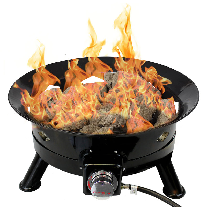 Flame King Smokeless Propane Fire Pit, 24-inch Portable Fire Bowl, 58K BTU with Self Igniter & Cover