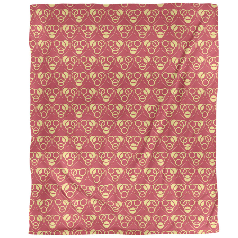 Housse de couette simple Circles Waves, Housse de couette pour grand lit, Microfibre, Rouge/jaune