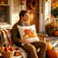 Décoration d'automne : Housse de coussin décorative en polyester brodée de citrouilles, idéale pour canapé, salon, chambre à coucher, etc. Décoration intérieure pour Thanksgiving.
