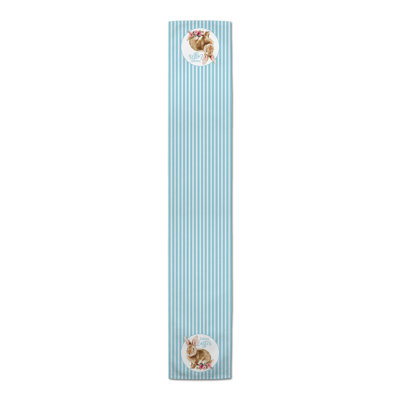 Daemen Striped Cotton Blend Easter Table Runner
