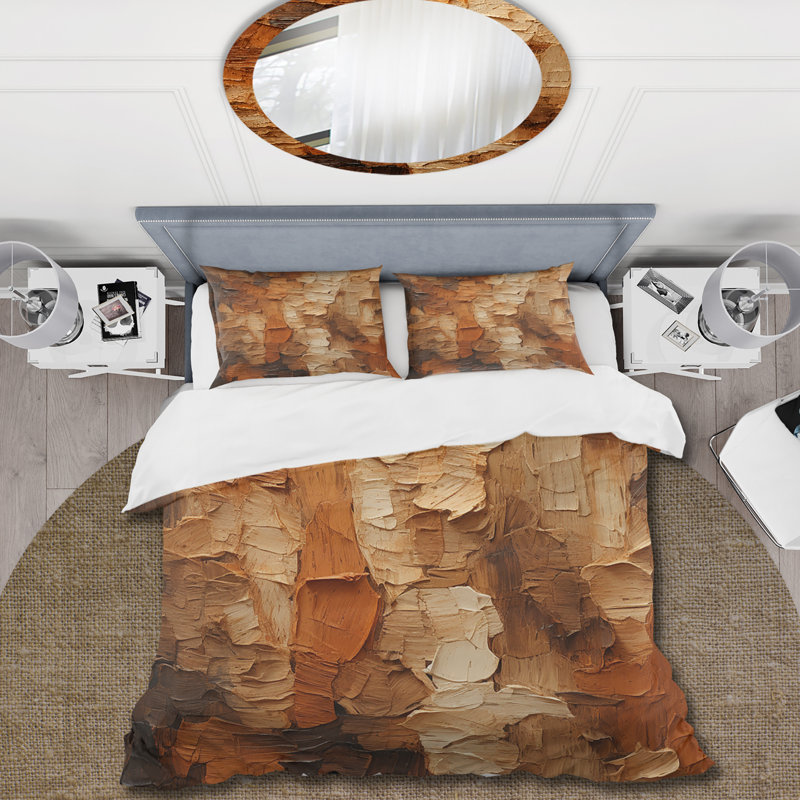 Ensemble de housse de couette Brown Tree Bark Essence 2 - Tree, Housse de couette pour très grand lit et 2 très 