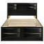 Grand lit de rangement noir Jazz