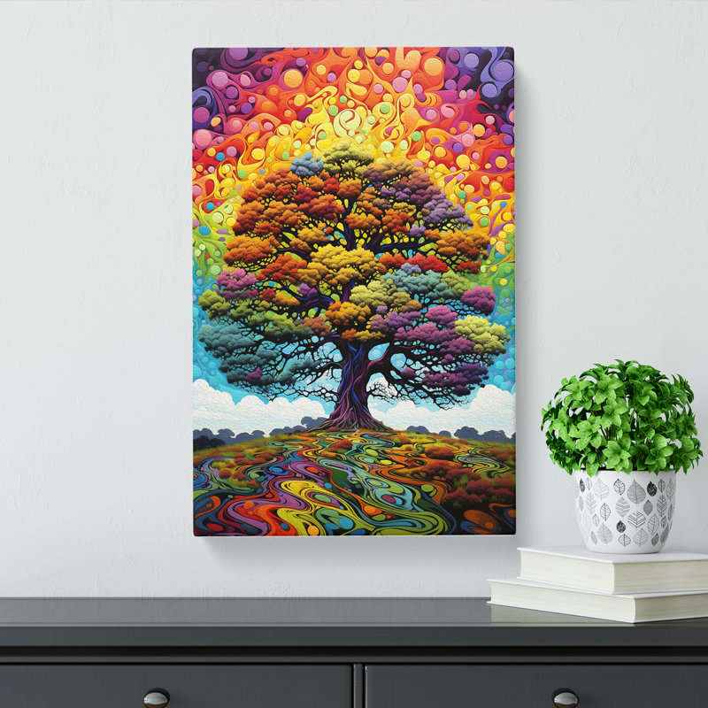 Oak Tree Colour Field No.2 - Wrapped Canvas, 60cm H x 40cm W x 3cm D