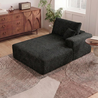 Canapé d'angle modulaire minimaliste sans assemblage avec méridienne réversible et couchage