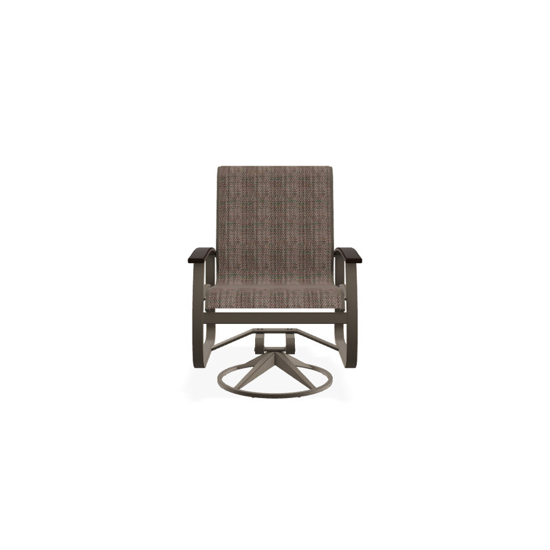 Belle Isle Outdoor Dining Armchair, Brown Sunbrella® Tweed, Kona P10, Textured Beachwood