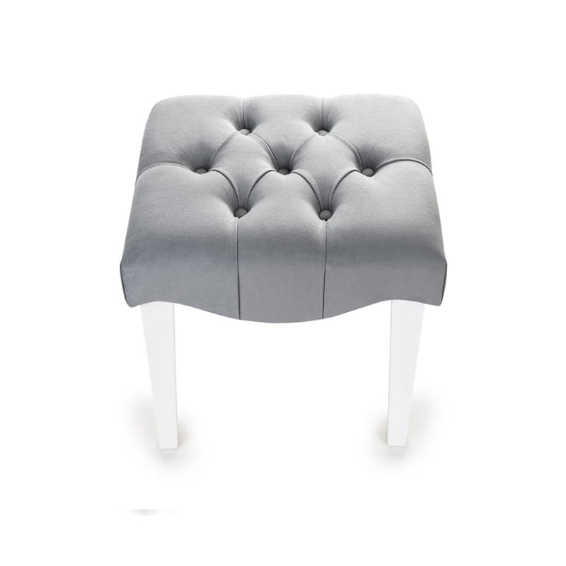 45cm Wide Velvet Tufted Rectangle Footstool Ottoman, White