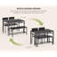 Ensemble de salle à manger Tamajah 4 pièces pour 4 personnes, sans rembourrage, avec table, banc, 2 chaises et étagères de rangement-2100986267