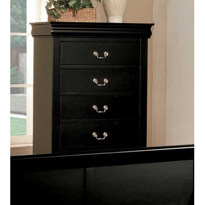 Ryla Tall Dresser Chest, 5 Drawers, Nickel Metal Handles, Solid Wood