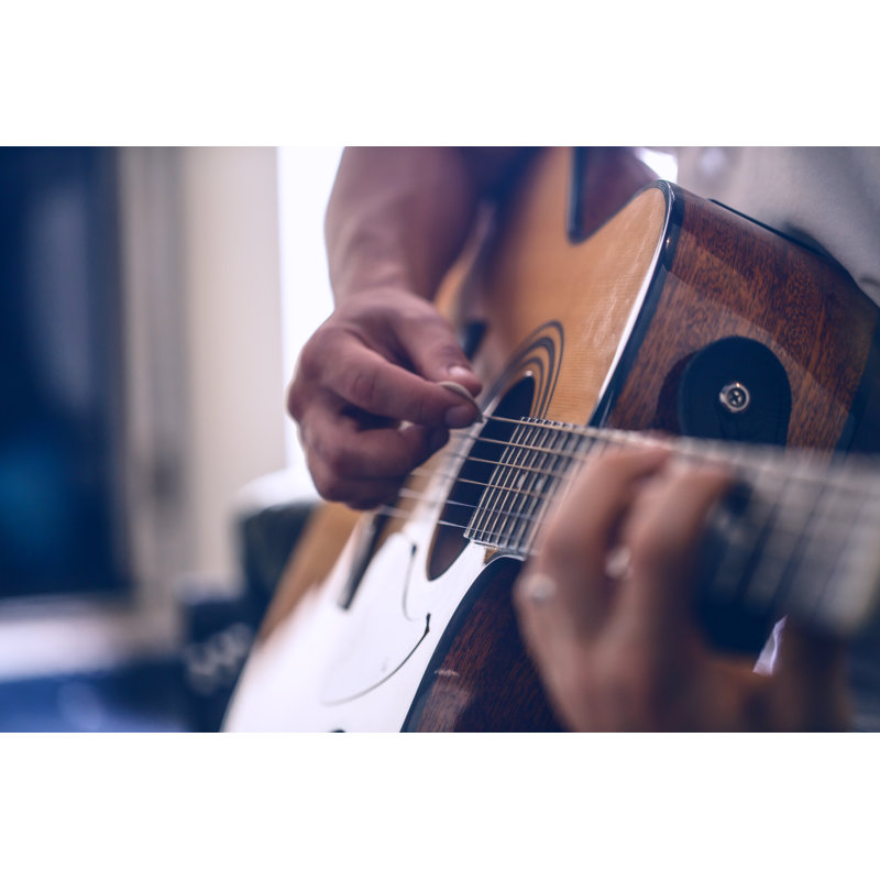 Guy Playing A Guitar - Wrapped Canvas Print, 30cm H x 46cm W x 3.8cm D