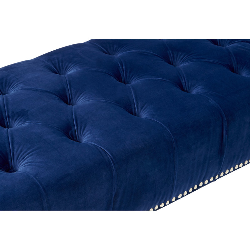 Sabrina Polyester Upholstered Bench, Blue