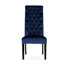 Ensemble de 2 chaises de salle à manger Marie, bouleau, velours bleu marine à haut dossier