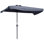 Parasol de patio de 7,5 pi avec parasol demi-parasol, manivelle, gris