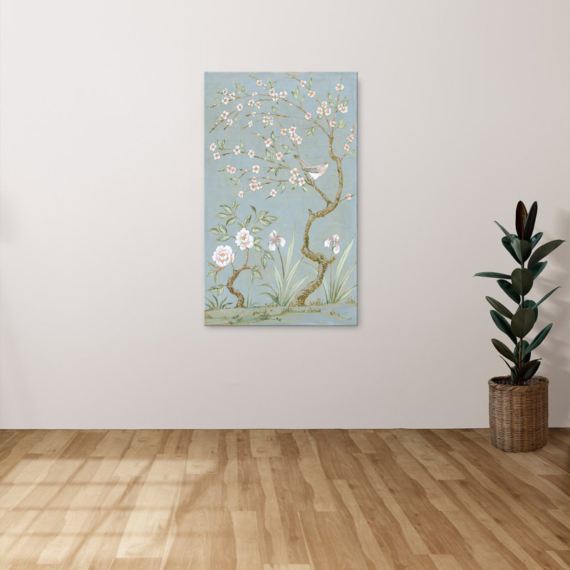 «Spring Mural I Blue» par Julia Purinton, reproduction sur toile, H 24 po x l 40 po x P 1,5 po
