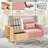 Boarisch 46.5" Upholstered Sofa Loveseat, Pink-174794682