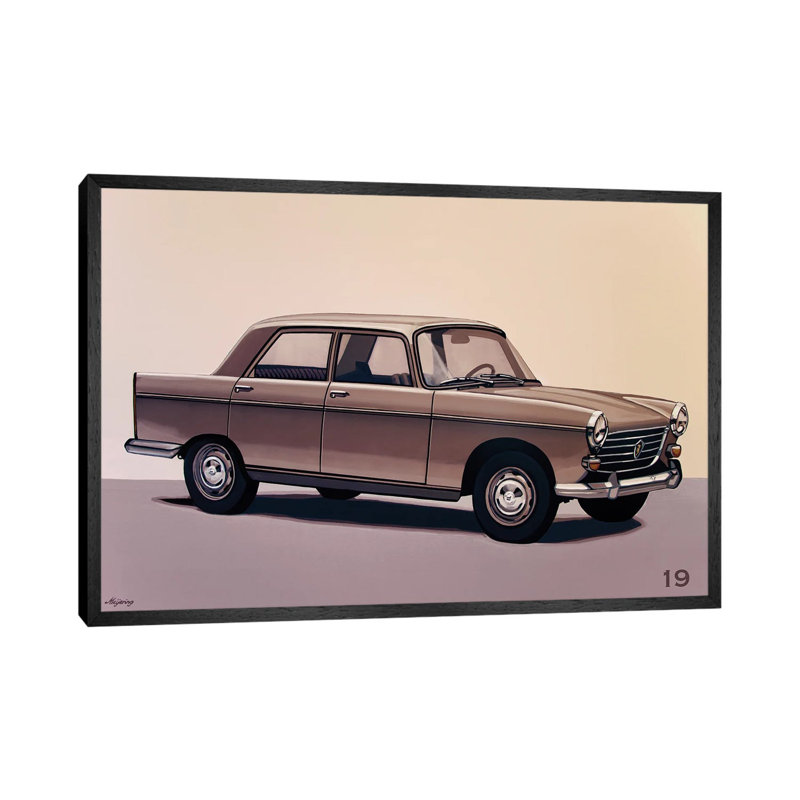 Peugeot 404 1960 by Paul Meijering - Print on Canvas, 101.6 cm H x 66.04 cm W, Black Floater Frame