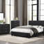Contemporain durable en similicuir noir recouvrant une commode à tiroirs de ton argent 1pc