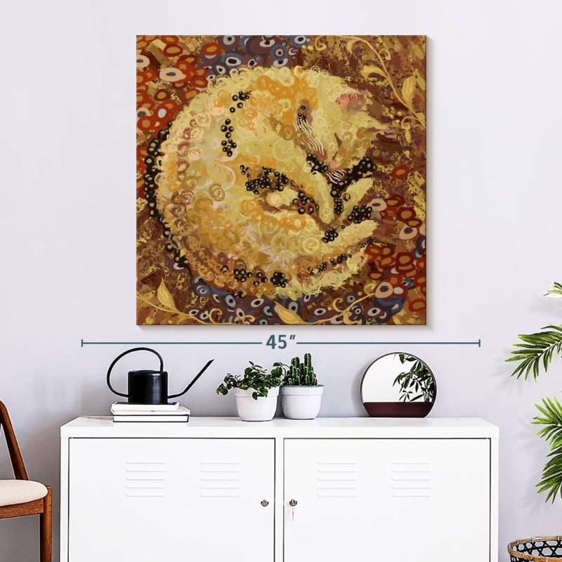 Brampt Sleeping Cat Abstract, 33" H x 33" W