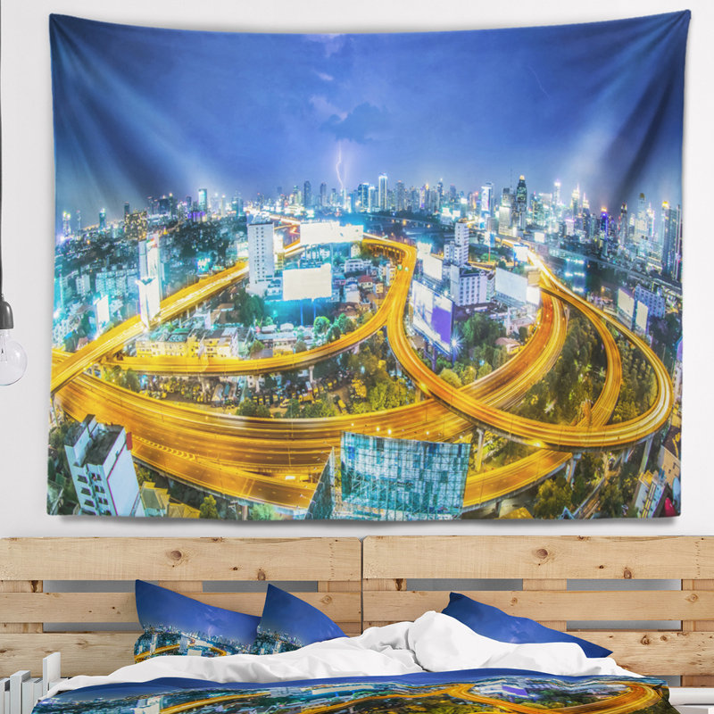 Photographie bangkok city tapisserie Cityscape, H 68 po x l 80 po