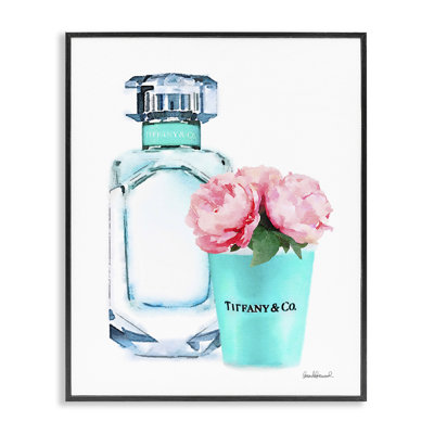 «Perfume Bottle and Peony» - Impression d'art graphique