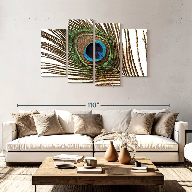 Brampt Peacock Feather, 48" H x 75" W