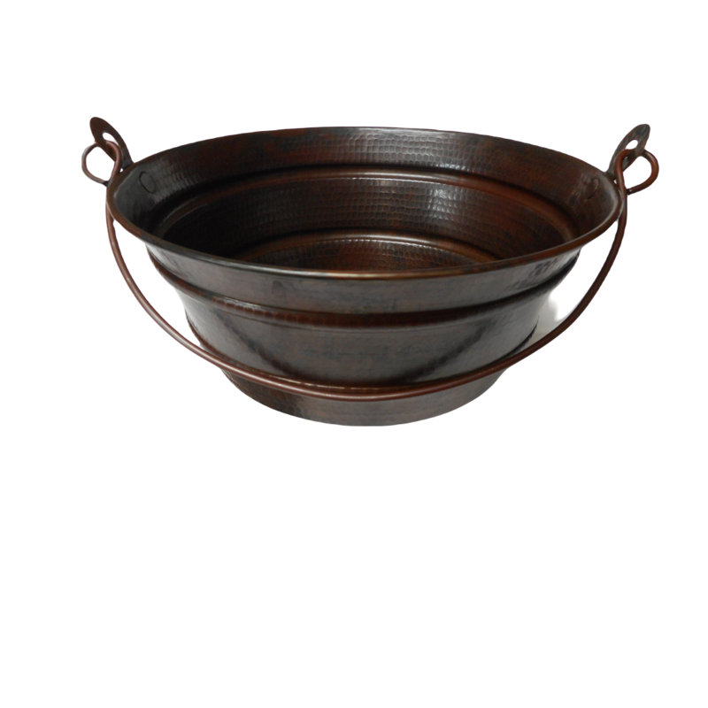 Lavabo de salle de bain vasque rond en cuivre 13 "avec poignée 13"