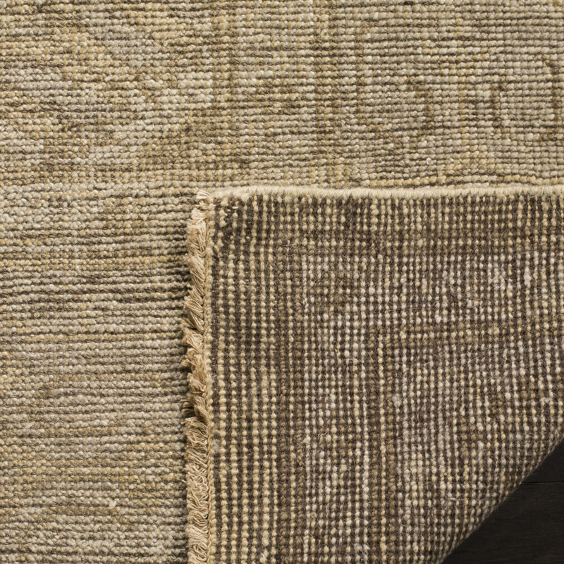 Tapis oriental en laine noué à la main Kline, Rectangle 9 pi x 12 pi, Gold/Grey