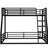 Black Metal Bunk Bed, Twin/Full Floor, Heavy - Duty, Noise , Space Saving In Guest Rooms, Low Floor With Full Length Guardrails, Stable Build Quality Twin Over Duty For Multiple Users, Small-2111234430