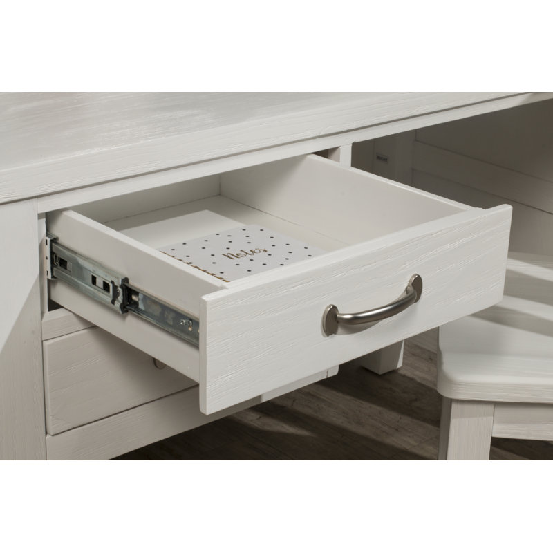 Ensemble de bureau d'écriture avec chaise Mateo, Blanc