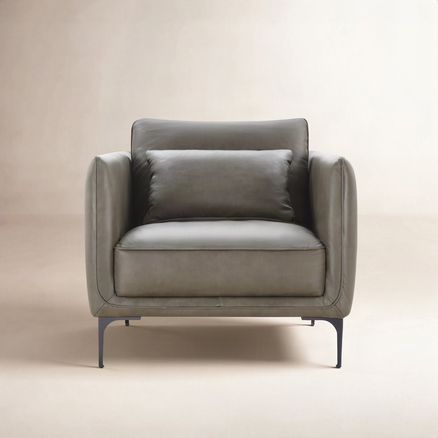 Rae Genuine Leather Armchair, Green