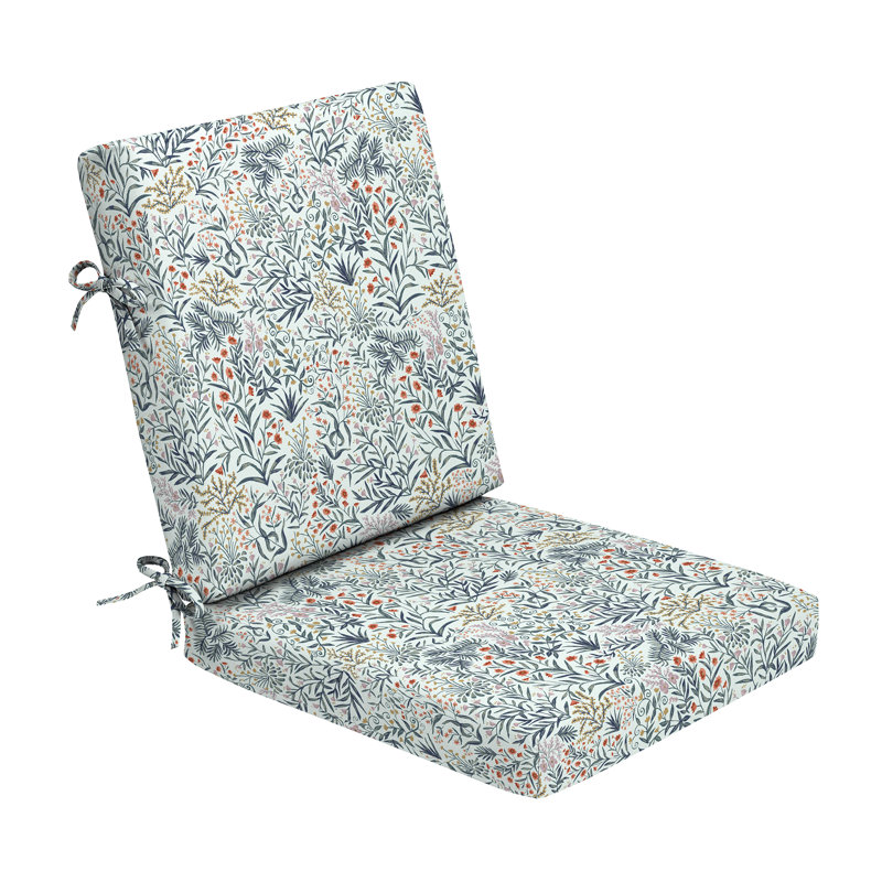 ARDEN Foam Outdoor Dining Chair Cushion, 20 x 20, made with ProFoam, Pistachio Floral