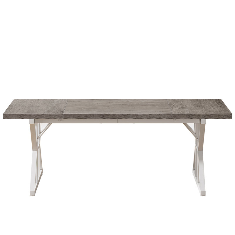 Table de salle à manger TribeSigns Taneja, H 29,52 po x L 70,86 po x l 31,49 po, Grey/White