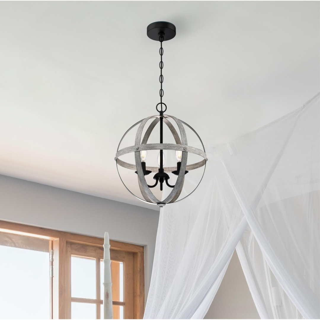 3 - Light Dimmable Geometric Chandelier Gracie Oaks 