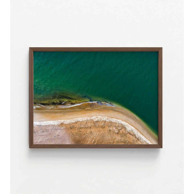 Reproduction de photographie d'un océan minimaliste, Brun, H 18 po x l 24 po, Impression encadrée sans passe-partout