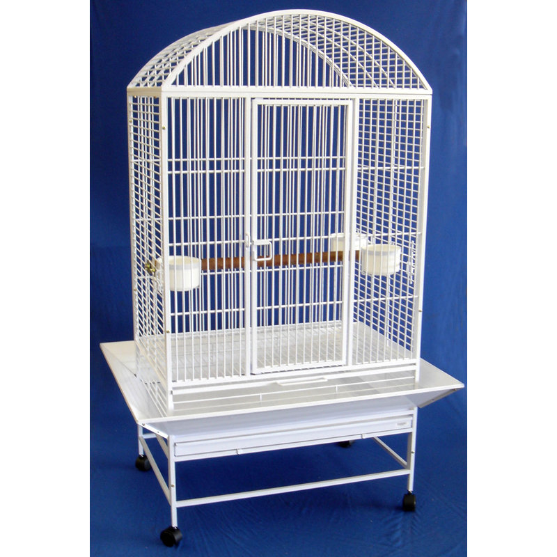 Cage à oiseau large perroquet top dome, Blanc