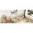 Full Wood House-Shaped Floor Bed With Fence, Guardrails,Natural-158211467
