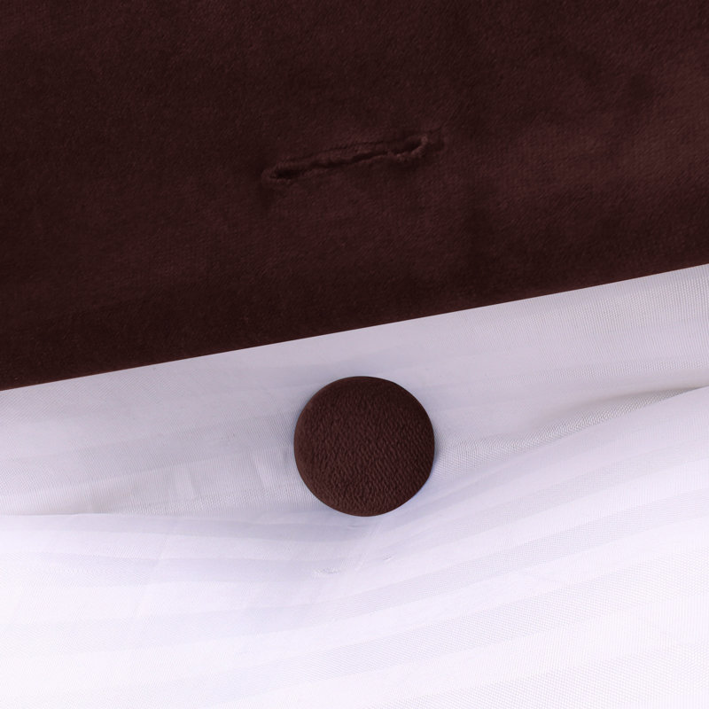 Support de dossier triangulaire en velours, Lit simple, Cacao noisette