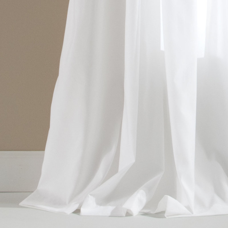 Avery Semi Sheer Curtain Pair, White, 54" W x 63"L