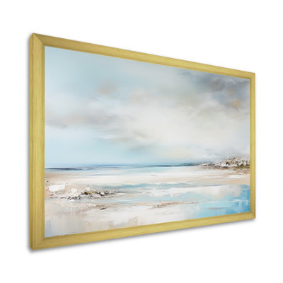 «Beige et bleu» de la plage, horizon minimaliste I - plage côtière, impressions sur toile