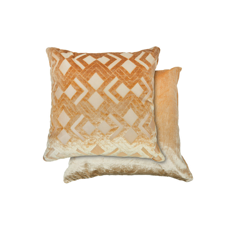 Adilynn Geometric Square Throw Pillow Cover, Yellow