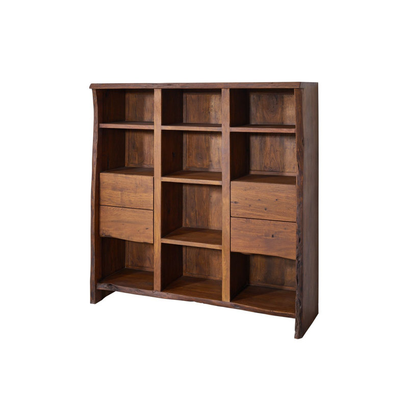 147cm H x 142cm W Solid Wood Standard Bookcase, Brown