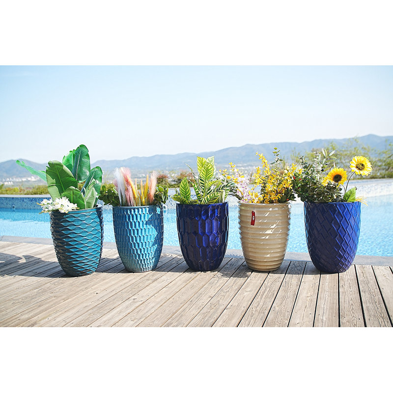 Pot de fleurs en céramique, pot de fleurs moderne, Marine