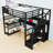 Full Metal Loft Bed With LED Lights, Charging Station, Desk And Storage Shelves-473740972