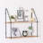 Floating Shelf with Metal Brackets, Wall Mounted Rustic Wood Wall Storage