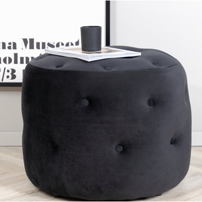 Hosey 55cm Wide Tufted Round Pouf Ottoman