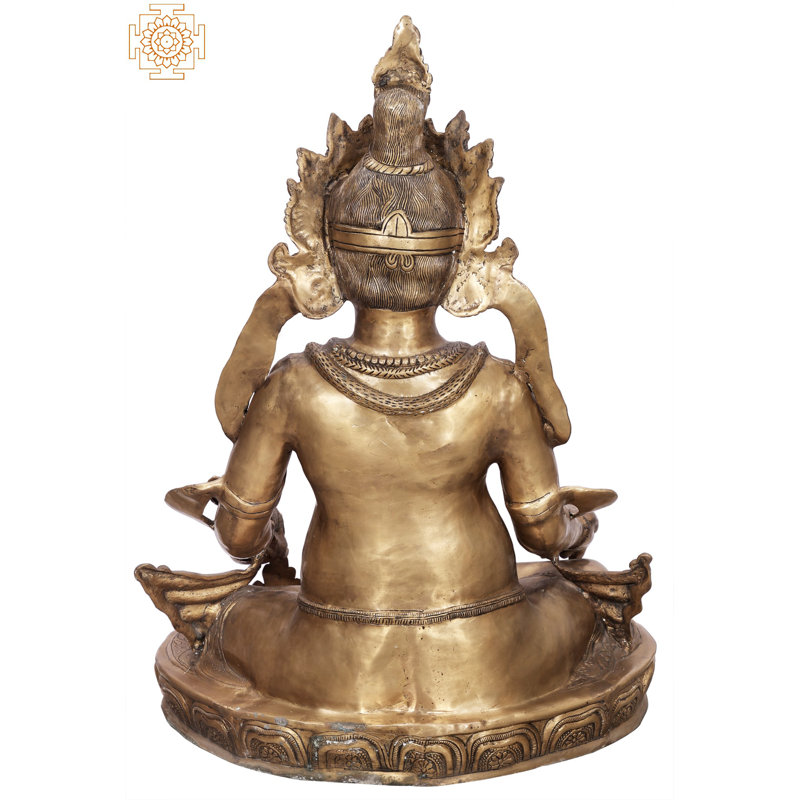 Grand bouddhiste Kubera en laiton