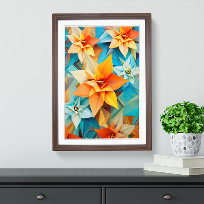 XYZ-FRM-V1223-4219 Lily Flower Geometric 1 Piece Single Picture Frame Wall Art