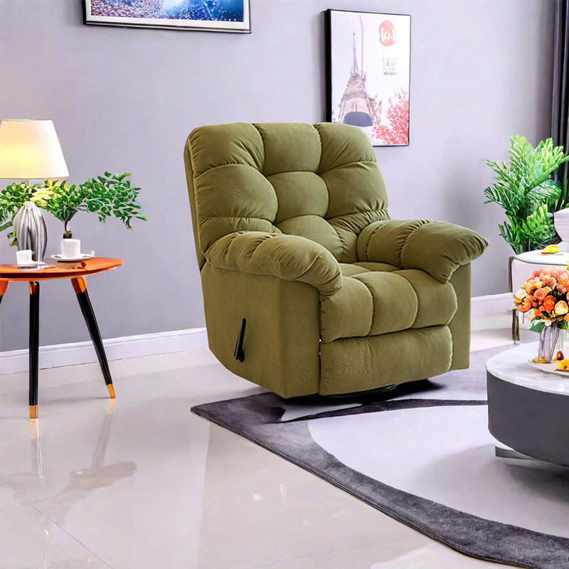 Huebsch Upholstered Recliner, Huebsch Green Corduroy