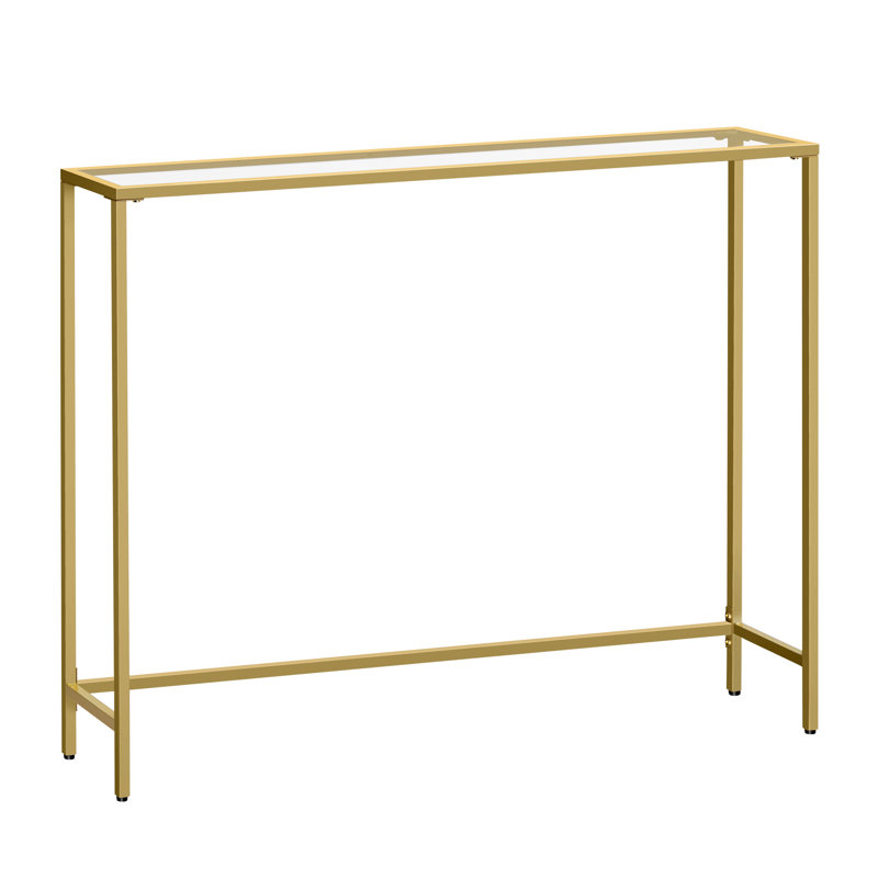 Joffe 100cm Glass Top Console Table, Gold