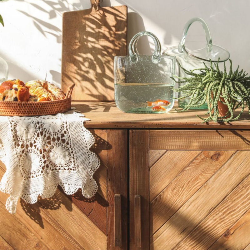 American Solid Wood Retro Sideboard Buffet Cabinet