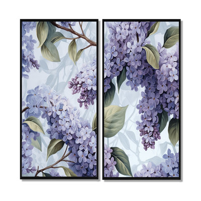 Purple Ang Grey Lilac Fragrant Blooms IV - Floral Floral Canvas Prints 2-Panels